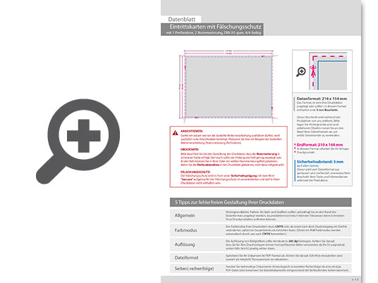 Product Bild eintrittskarte_mit_f__lschungsschutz_din_a5_quer__mit_perforierung_und_2x_nummeriert_(4_4_beidseitig_bedruckt)